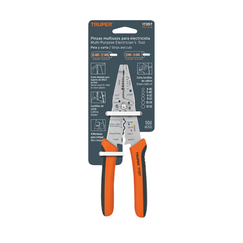 Pinza 8' pela cables, 24 a 12 AWG, TRUPER | PE-CA-8 | 17357