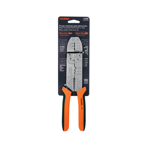Pinza 10' pela cables, 20 a 10 AWG,TRUPER | PE-CA-10 | 17358