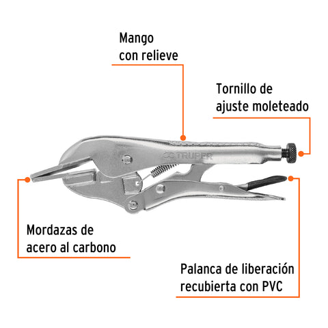 Pinza de presión 8' hojalatera, Truper | PPP-8R | 17425