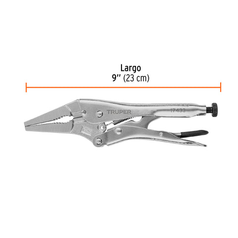 Pinza de presión 9', punta larga, Truper | PPT-9PL | 17433