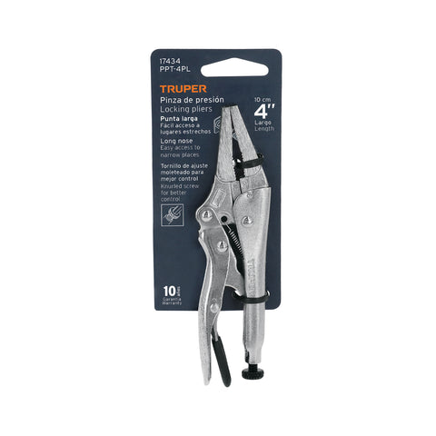 Pinza de presión 4', punta larga, Truper | PPT-4PL | 17434