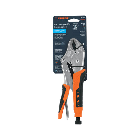 Pinza de presión 10' mordaza curva mango de vinil, Truper | PPT-10CX | 17436