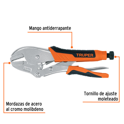 Pinza de presión 10' mordaza recta mango de vinil, Truper | PPT-10RX | 17437