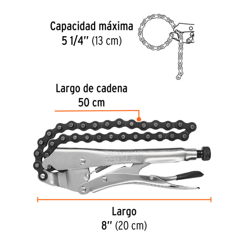 Pinza de presión 8' de cadena, Truper | PPT-CAD | 17438