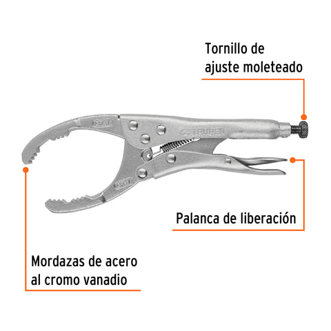 Pinza de presión 9' para filtros de aceite, Truper | PPF-500 | 17446