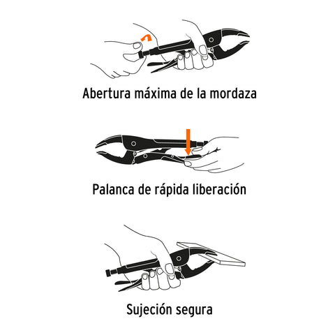 Pinza de presión 10' apertura amplia, Truper | PPT-10A | 17448