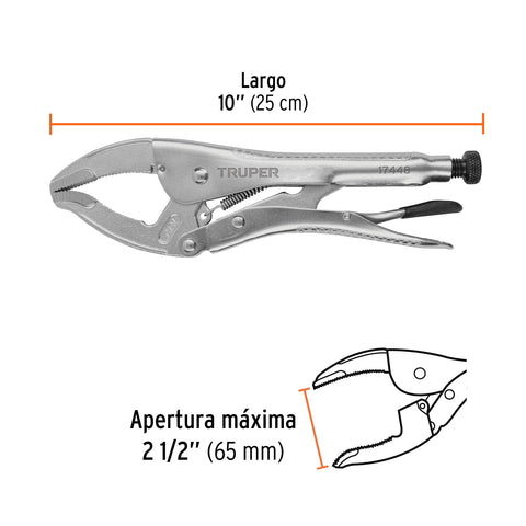 Pinza de presión 10' apertura amplia, Truper | PPT-10A | 17448