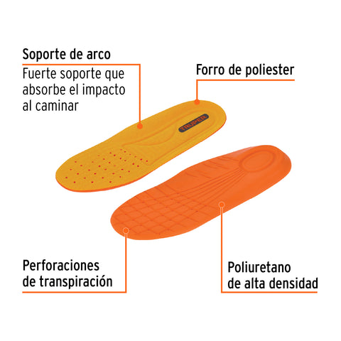 Bolsa con par de plantillas de poliuretano p/zapato talla 25 | PLZ-25 | 17475