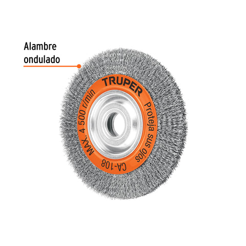 Carda alambre ondulado 8' x 7/8' para esmeril, Truper | CA-108 | 17525