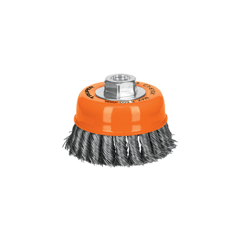 Carda copa 4' alambre trenzado grueso, eje 5/8'-11, Truper | CT-610X | 17531