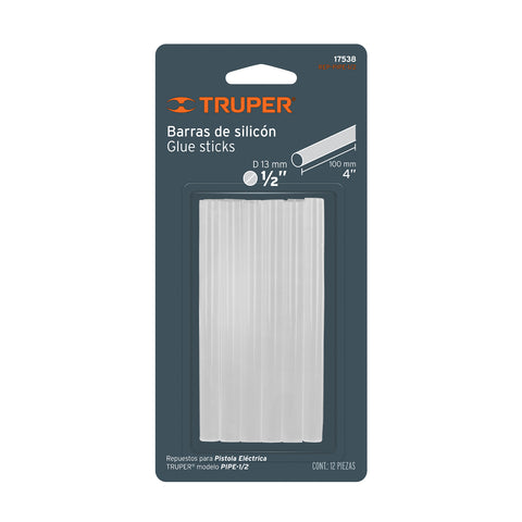 Blíster con 12 barras de silicón de repuesto para PIPE-1/2 | REP-PIPE-1/2 | 17538