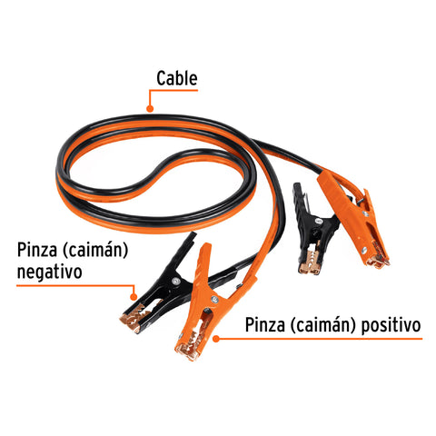 Cables pasa corriente 3 m, 225 A, 8 AWG, con funda, Truper | CAP-3008T | 17543