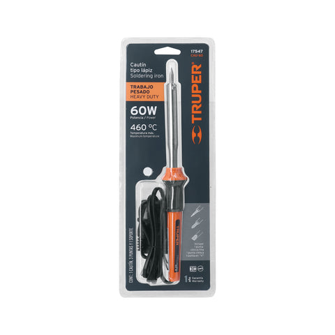Cautín 60 W tipo lápiz para trabajo pesado, Truper | CAU-60 | 17547