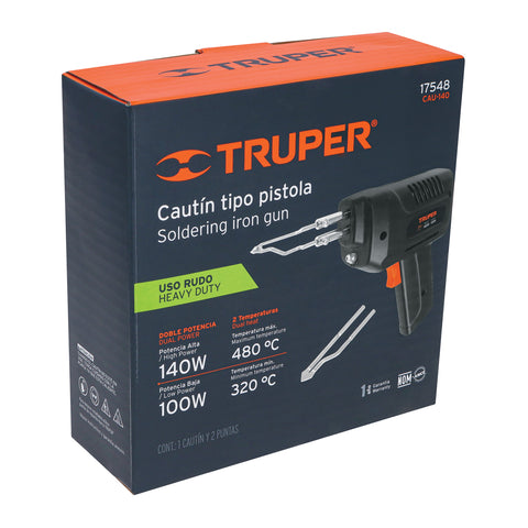 Cautín 140 W tipo pistola con 2 temperaturas, Truper | CAU-140 | 17548