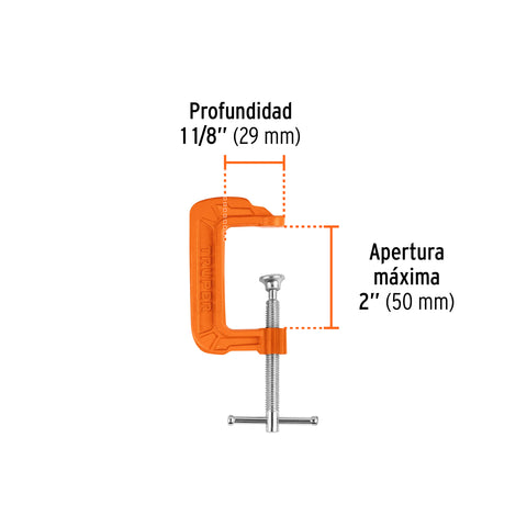 Prensa 2' de hierro dúctil para carpintería, Truper | PNT-2 | 17659