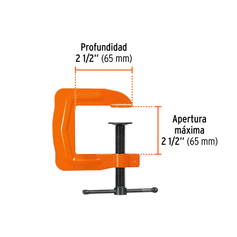 Prensa 2-1/2' troquelada de acero, Truper | PTR-2-1/2 | 17667