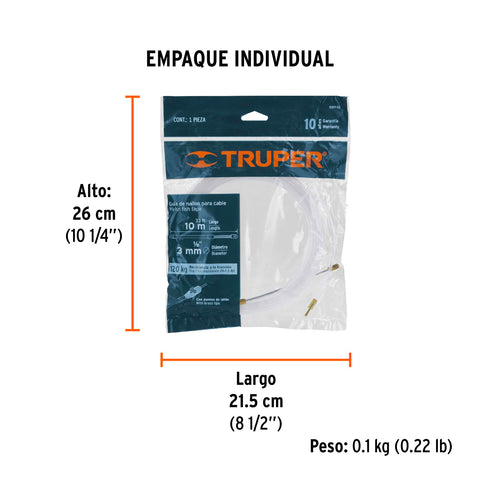 Guía de nylon de 10 m para cable, Truper | GNY-10 | 17755