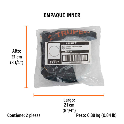 Guía de nylon de 20 m para cable, Truper | GNY-20 | 17757