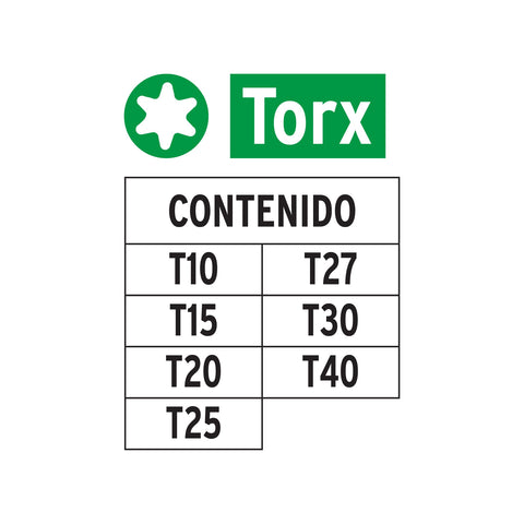 Juego de 7 puntas torx combinadas largo 2', Truper Expert | P7-25T | 17796