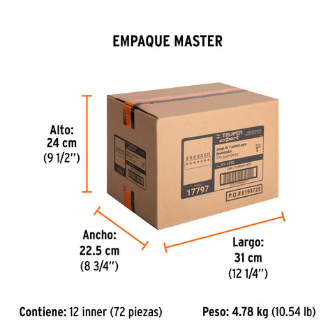 Juego de 7 puntas torx combinadas c/seguro largo 1', Expert | P7-15TS | 17797