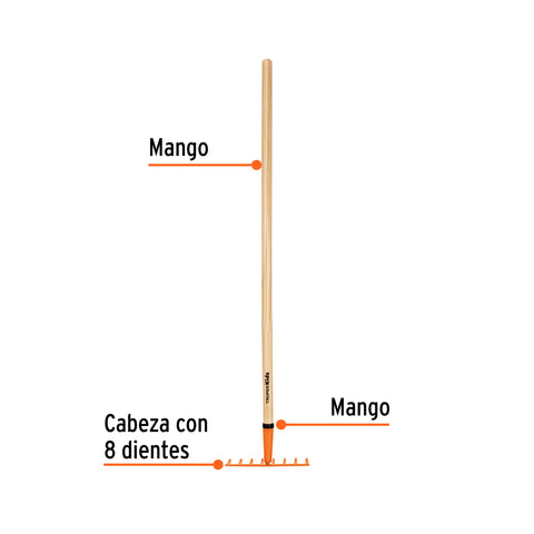 Rastrillo para niños, mango de 42', Truper | R8M-KID | 17895
