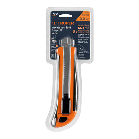 Cutter 25 mm profesional con alma metálica y grip, Truper | CUT-7X | 17901