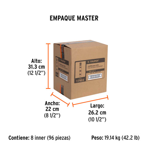 Estuche con 10 cuchillas SK4 de 25 mm para cutter, Truper | REP-CUT-7 | 17903