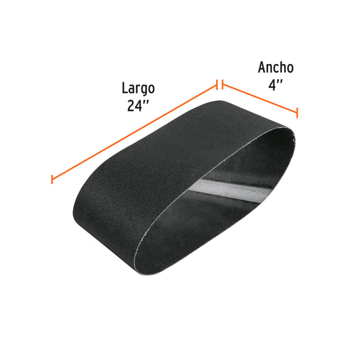 1 banda de lija 4 x 24' p/vidrio grano 100 en paquete de 5 | BALI-4100V | 17907