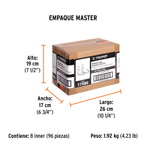 Bolsa con 2 carbones de repuesto para SOPLA-960, TRUPER | CB-SOPLA-960 | 17986