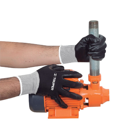 Guantes de poliéster recubiertos de nitrilo, M, TRUPER | GU-152 | 18026