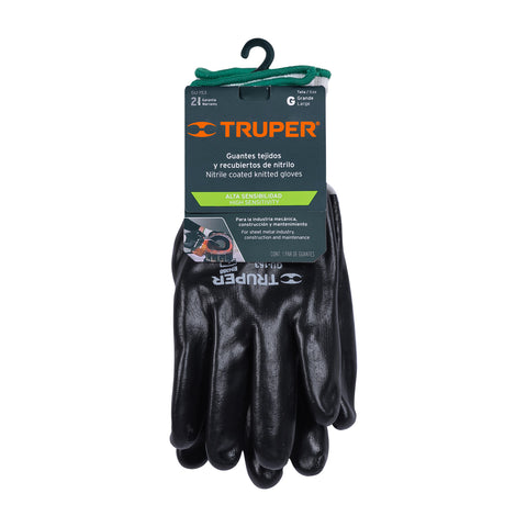 Guantes de poliéster recubiertos de nitrilo, G, TRUPER | GU-153 | 18027