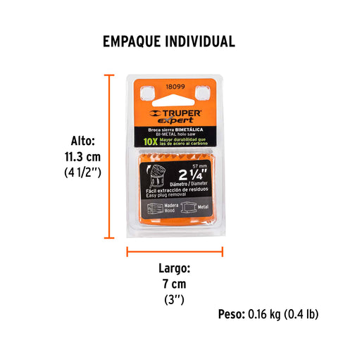 Brocasierra bimetálica 2-1/4', Truper Expert | COBI-2-1/4 | 18099