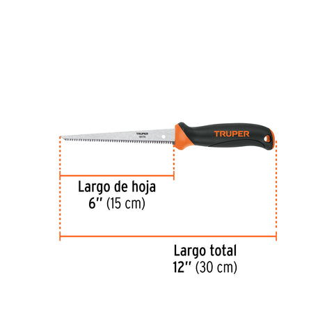 Serrucho de 6' para plafón y muros de yeso, Truper | STP-6X | 18174