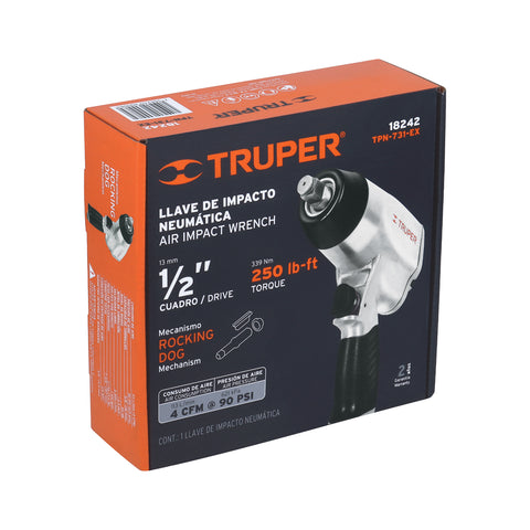 Llave (pistola) de impacto neumática 1/2', TRUPER | TPN-731-EX | 18242