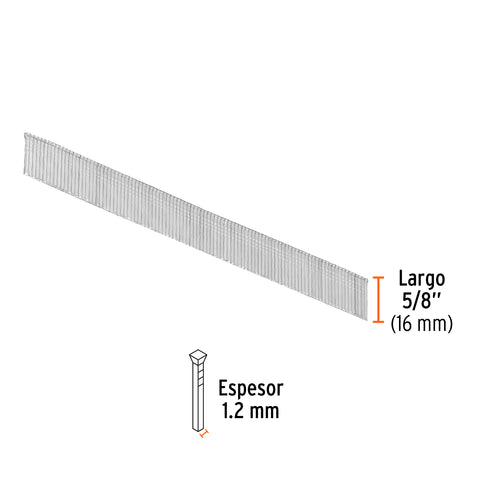 Caja con 5000 clavos calibre 18, 15 mm para CLNE-18, Truper | CLANEU-18-15 | 18261