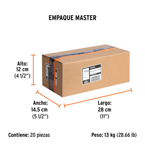 Caja con 5000 clavos calibre 18, 15 mm para CLNE-18, Truper | CLANEU-18-15 | 18261