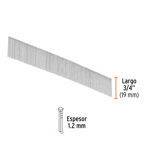 Caja con 5000 clavos calibre 18, 20 mm para CLNE-18, Truper | CLANEU-18-20 | 18262