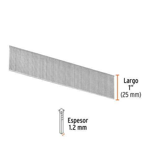 Caja con 5000 clavos calibre 18, 25 mm para CLNE-18, Truper | CLANEU-18-25 | 18263