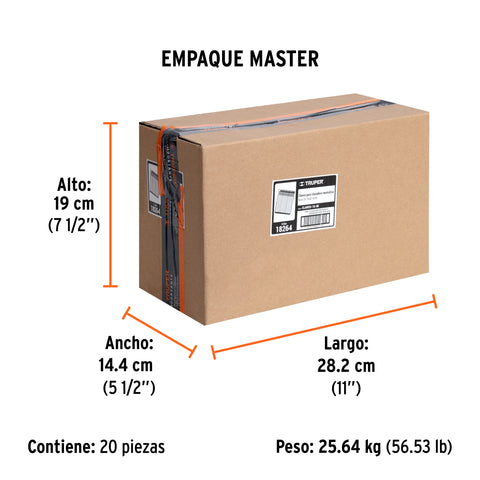 Caja con 5000 clavos calibre 18, 30 mm para CLNE-18, Truper | CLANEU-18-30 | 18264