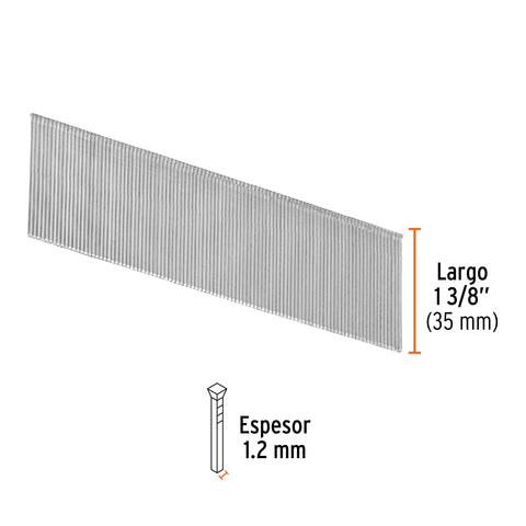 Caja con 5000 clavos calibre 18, 35 mm para CLNE-18, Truper | CLANEU-18-35 | 18266