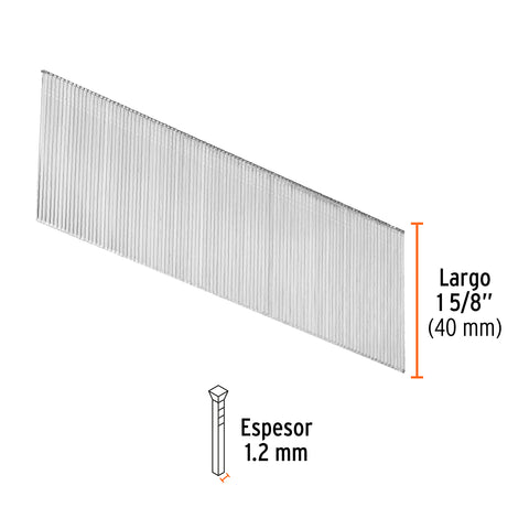 Caja con 5000 clavos calibre 18, 40 mm para CLNE-18, Truper | CLANEU-18-40 | 18267