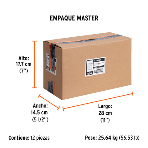 Caja con 5000 clavos calibre 18, 50 mm para CLNE-18, Truper | CLANEU-18-50 | 18269