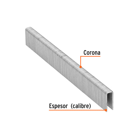 Caja con 5000 grapas corona 1/4' calibre 18, 16mm p/ENNE-120 | GRANEU-1/4-16 | 18271