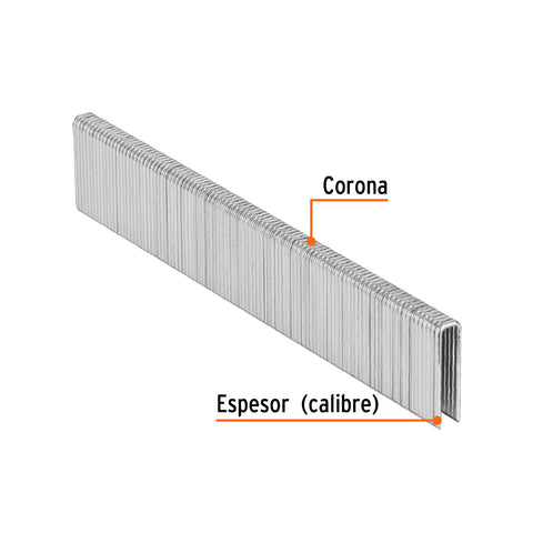 Caja con 5000 grapas corona 1/4' calibre 18, 22mm p/ENNE-120 | GRANEU-1/4-22 | 18273