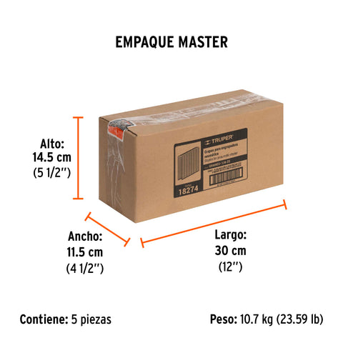 Caja con 5000 grapas corona 1/4' calibre 18, 25mm p/ENNE-120 | GRANEU-1/4-25 | 18274