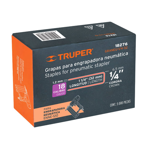 Caja con 5000 grapas corona 1/4' calibre 18, 32mm p/ENNE-120 | GRANEU-1/4-32 | 18276