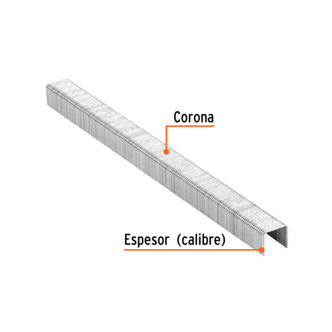 Caja con 5000 grapas corona 3/8' calibre 22, 8mm p/ENNE-70 | GRANEU-3/8-8 | 18283
