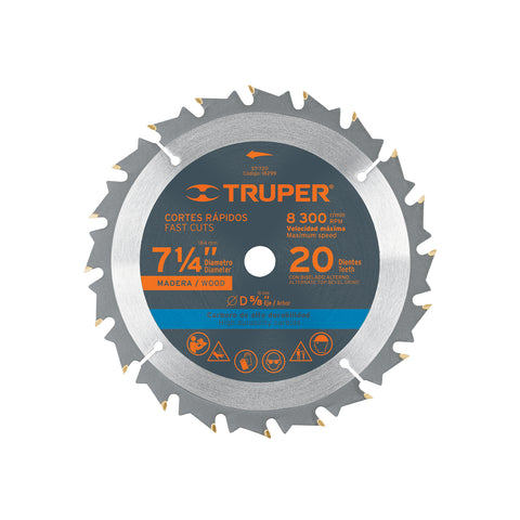 Disco sierra 7- 1/4' para madera, 20 dientes centro 5/8' | ST-720 | 18299
