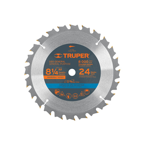 Disco sierra 8-1/4' para madera, 24 dientes centro 5/8' | ST-824 | 18302