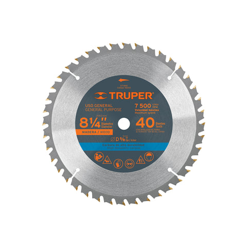 Disco sierra 8-1/4' para madera, 40 dientes centro 5/8' | ST-840 | 18303